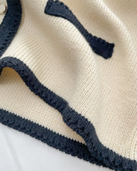 COCO Cardigan 拼色設計鏡面鈕扣外套或上衣/ CD8151