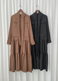 Charlotte Dress 一物兩用可綁腰口袋恤衫裙/ DS1019 (pre-order 11月24截單)