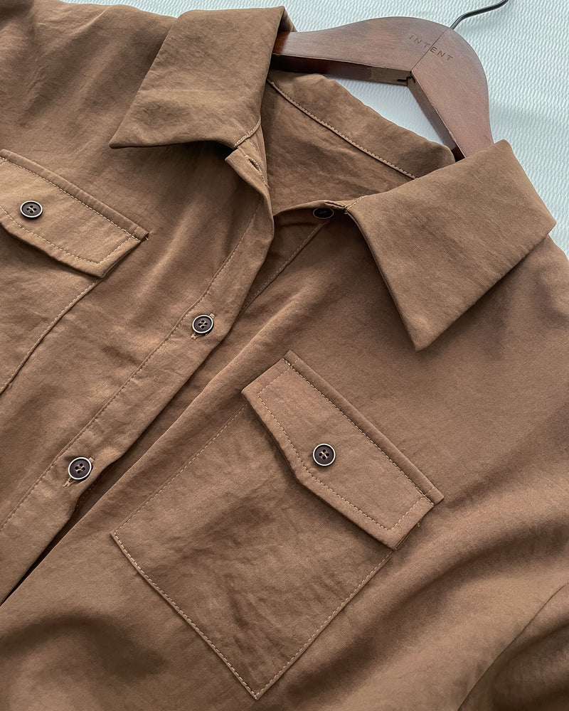 Charlotte Dress 一物兩用可綁腰口袋恤衫裙/ DS1019 (pre-order 11月24截單)