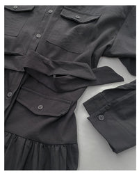 Charlotte Dress 一物兩用可綁腰口袋恤衫裙/ DS1019 (pre-order 11月24截單)