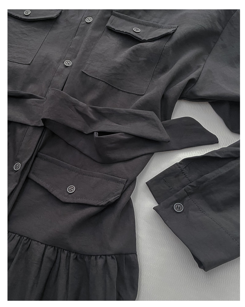Charlotte Dress 一物兩用可綁腰口袋恤衫裙/ DS1019 (pre-order 11月24截單)
