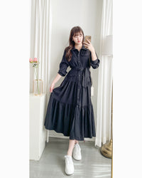 Charlotte Dress 一物兩用可綁腰口袋恤衫裙/ DS1019 (pre-order 11月24截單)