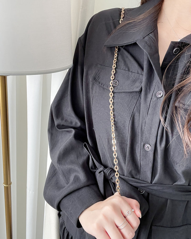 Charlotte Dress 一物兩用可綁腰口袋恤衫裙/ DS1019 (pre-order 11月24截單)