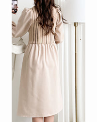 Vest Dress 精緻仿鈕扣條紋背心假兩件連身裙/ DS1026 (pre-order 11月24截單)