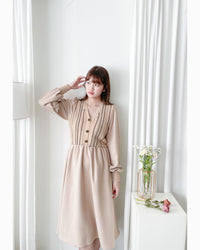 Vest Dress 精緻仿鈕扣條紋背心假兩件連身裙/ DS1026 (pre-order 11月24截單)