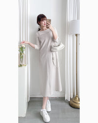 Vest Dress 可拆式腰帶中車線平領吊帶連身裙/ DS1017 (pre-order ivory 11月24截單)