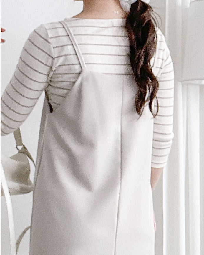 Floral Stripe Top 法式橫條紋花形小洞舒適上衣/ TP9190