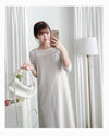 Vest Dress 可拆式腰帶中車線平領吊帶連身裙/ DS1017 (pre-order ivory 11月24截單)