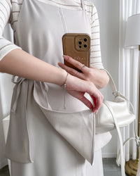 Vest Dress 可拆式腰帶中車線平領吊帶連身裙/ DS1017 (pre-order ivory 11月24截單)