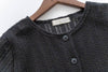 Hollow 幾何織紋排鈕扣百搭微短, Top or Outer/ TP8878 （black sold out)
