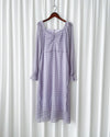 Lavender Check Dress 薰衣草方領格紋顯腰連身裙/ DS1020