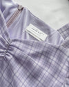 Lavender Check Dress 薰衣草方領格紋顯腰連身裙/ DS1020
