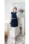Spliced Dress 顯瘦層次仿襯背心外套傘連身裙/ DS9748
