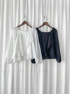 Chiffon Blouse 方領不規則衣身飄逸上衣/ BU9124