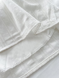 French Dress 織紋直條通花舒適連身裙/ DS1027