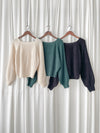 Square collar Top  方領百搭織紋防毛針織上衣/ KT8187 (pre-order green/ivory 11月24截單)