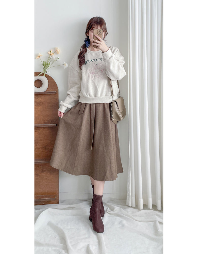 Knot Skirt 高腰口袋綁帶A字裙 / SK8916