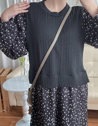 【現貨限量回歸 】Daisy Dress 拼針織背心Daisy印花傘連身裙/ DS9765