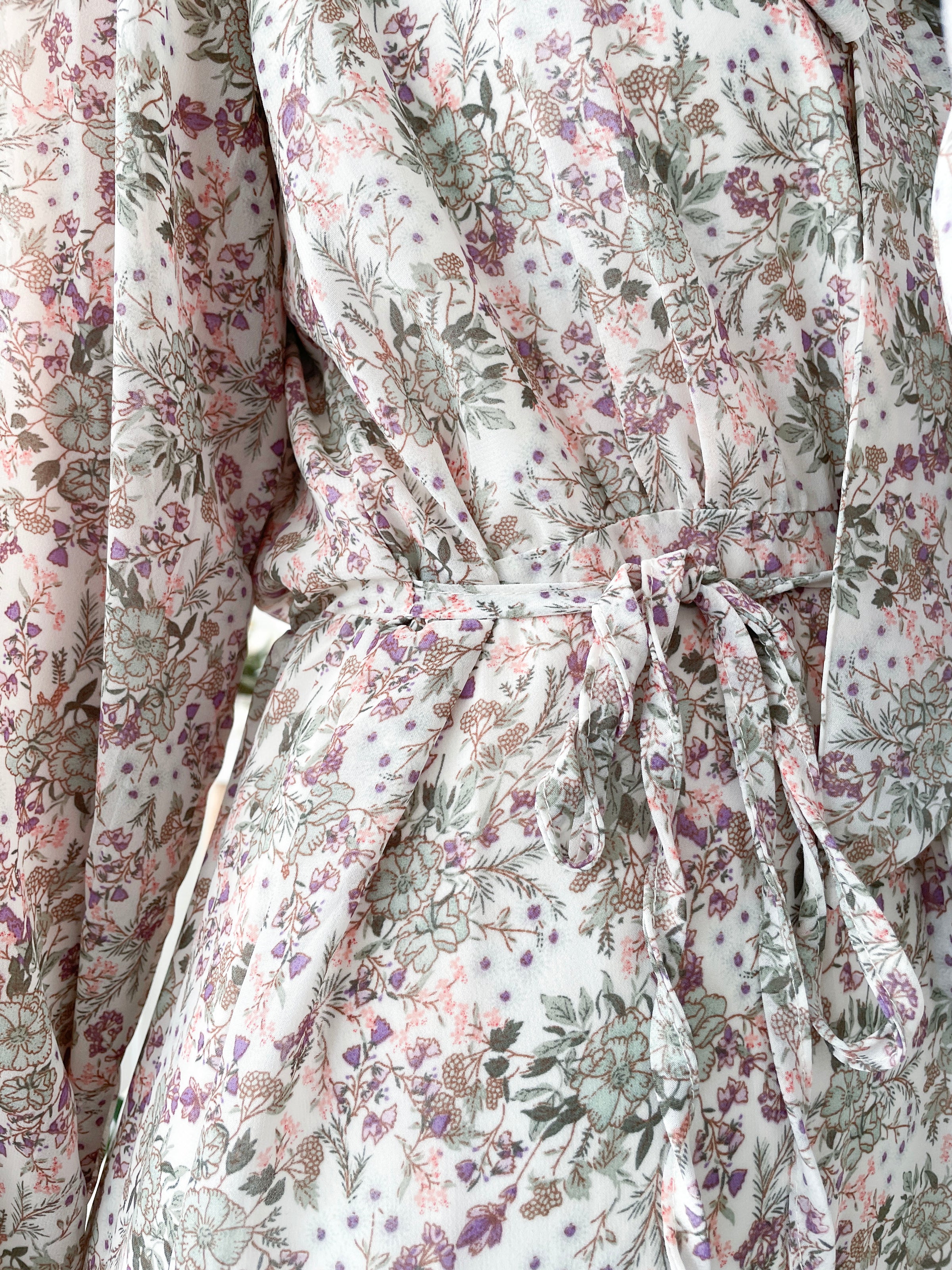 Floral Dress 雪紡碎花領口綁帶連身裙 / DS1028