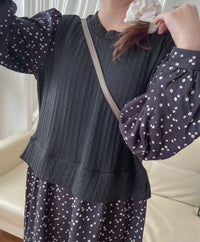 【現貨限量回歸 】Daisy Dress 拼針織背心Daisy印花傘連身裙/ DS9765