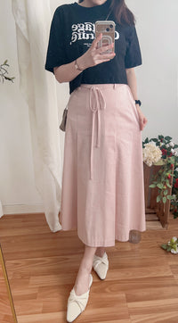 Denim Style 後橡筋前蝴蝶裝飾牛仔棉半裙, Dress/ SK8834 (pink sold out)