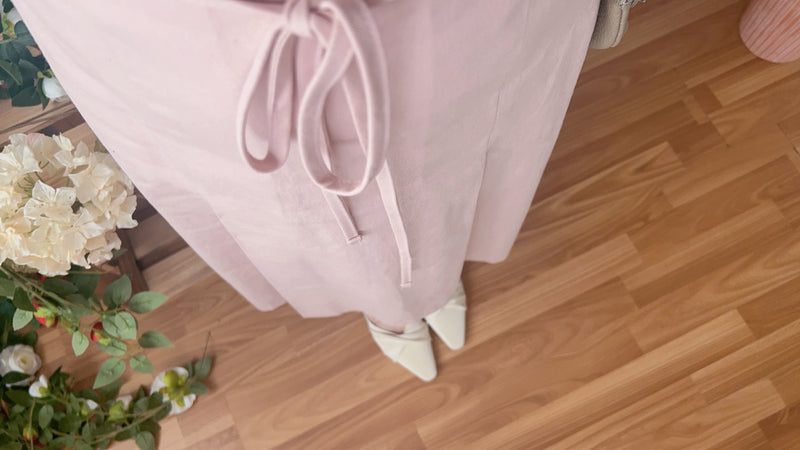 Denim Style 後橡筋前蝴蝶裝飾牛仔棉半裙, Dress/ SK8834 (pink sold out)