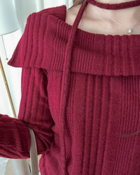 Off Collar Top 領口設計側車褶上衣/ TP9202