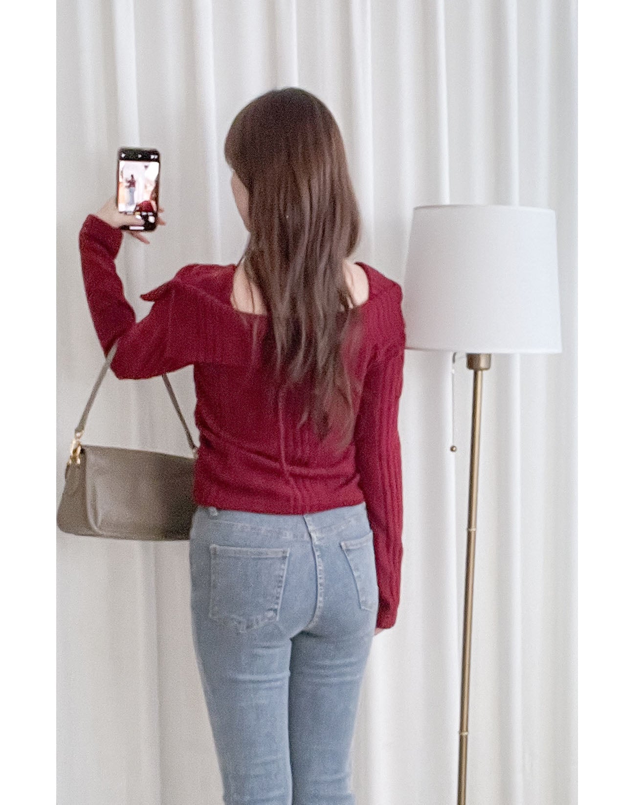 Off Collar Top 領口設計側車褶上衣/ TP9202