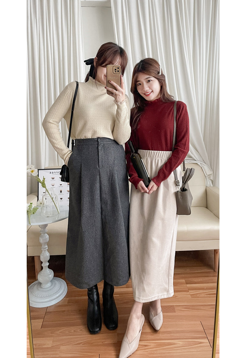 （非常百搭顯瘦) Sophia Skirt 挺身顯瘦厚綿微傘口袋百搭裙/ SK8853