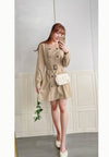 Trench 方領風衣雙排鈕雲石腰帶連身裙, Dress/ DS9333 （navy sold out)
