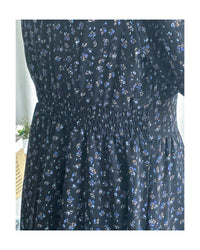 French Floral Button Dress 法式V領單色印花顯瘦腰封連身裙/ DS1060 (White Soldout)