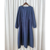 ! 熱賣款式 限量現貨 ✨Square Collar Dress 紫藍色方領口左右帶子修腰連身裙/ DS9747