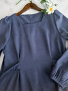 ! 熱賣款式 限量現貨 ✨Square Collar Dress 紫藍色方領口左右帶子修腰連身裙/ DS9747