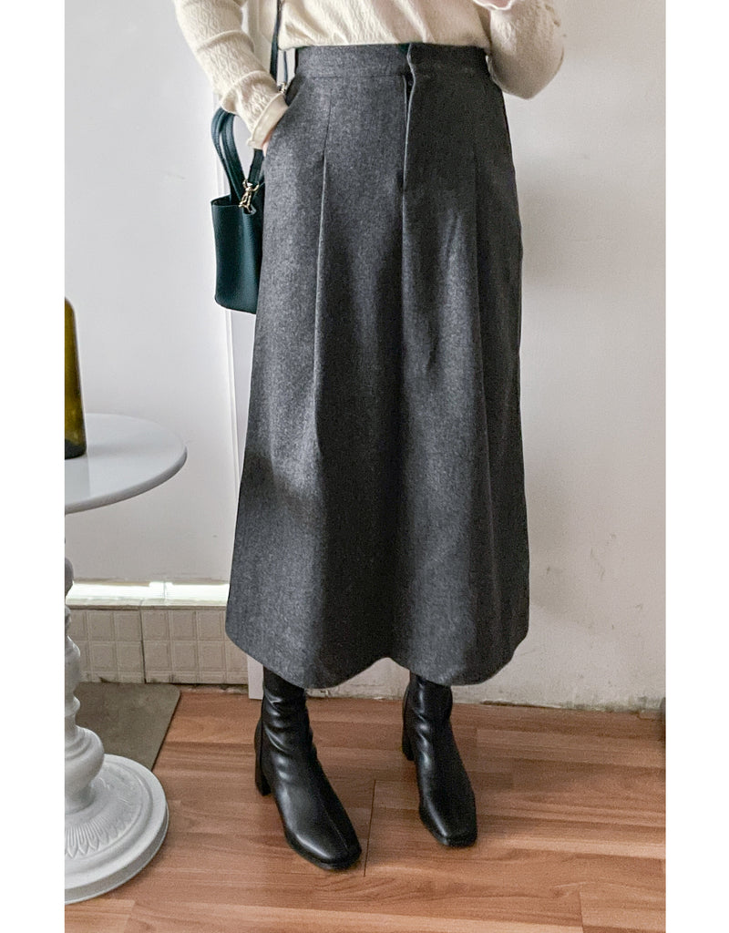 （非常百搭顯瘦) Sophia Skirt 挺身顯瘦厚綿微傘口袋百搭裙/ SK8853