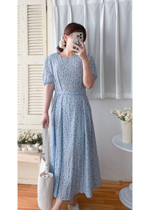 【現貨限量回歸】Tulip Dress 鬱金香印花晴空淺藍夏日連身裙/ DS9929