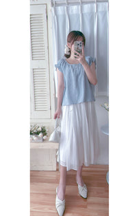 Ribbon Flowing Dress 微光澤輕盈飄逸絲帶裙/ SK8897 (black/white sold out)