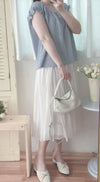 Ribbon Flowing Dress 微光澤輕盈飄逸絲帶裙/ SK8897 (black/white sold out)