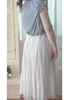 Ribbon Flowing Dress 微光澤輕盈飄逸絲帶裙/ SK8897 (black/white sold out)