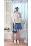 Asymmetrical Denim Shorts 仿裙子百搭牛仔短褲/ PT8462