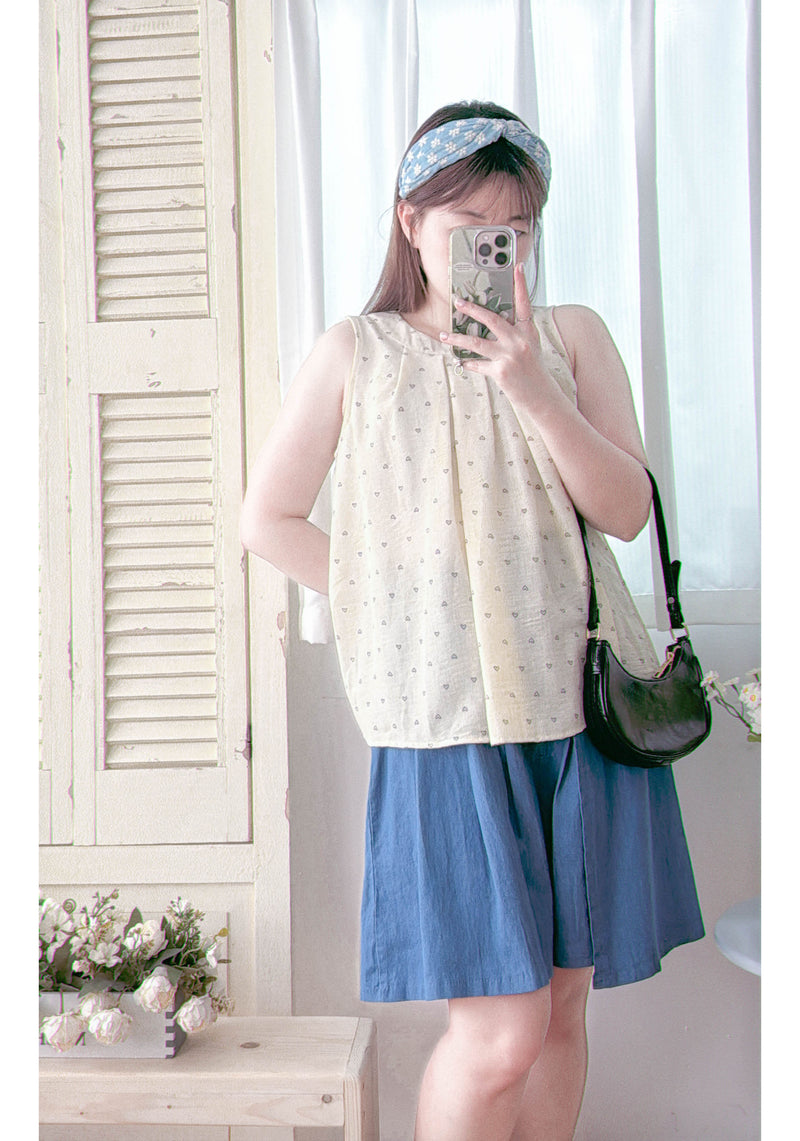 Asymmetrical Denim Shorts 仿裙子百搭牛仔短褲/ PT8462