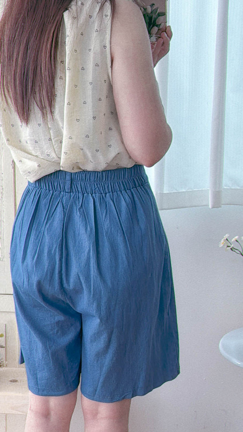 Asymmetrical Denim Shorts 仿裙子百搭牛仔短褲/ PT8462