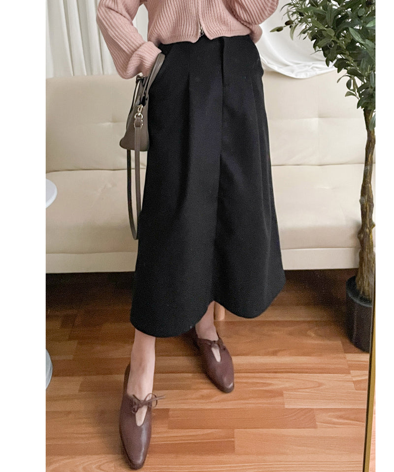 （非常百搭顯瘦) Sophia Skirt 挺身顯瘦厚綿微傘口袋百搭裙/ SK8853