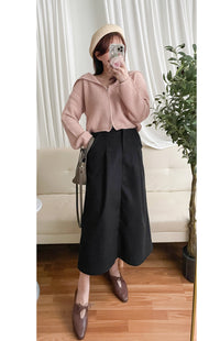 （非常百搭顯瘦) Sophia Skirt 挺身顯瘦厚綿微傘口袋百搭裙/ SK8853
