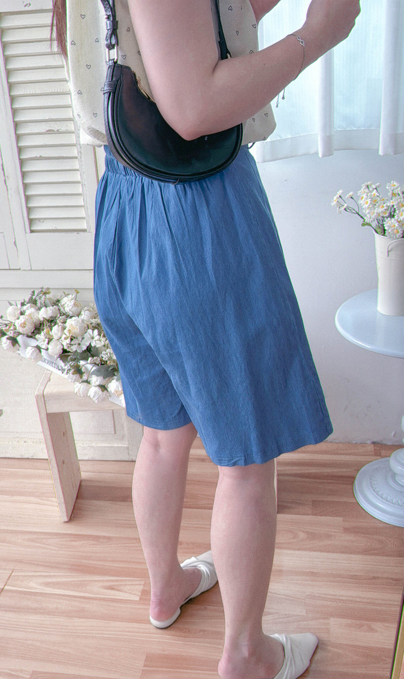Asymmetrical Denim Shorts 仿裙子百搭牛仔短褲/ PT8462