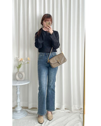 Winter Slim Jeans 高彈力內加絨保暖直筒牛仔褲/ PT8474