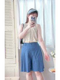 Asymmetrical Denim Shorts 仿裙子百搭牛仔短褲/ PT8462