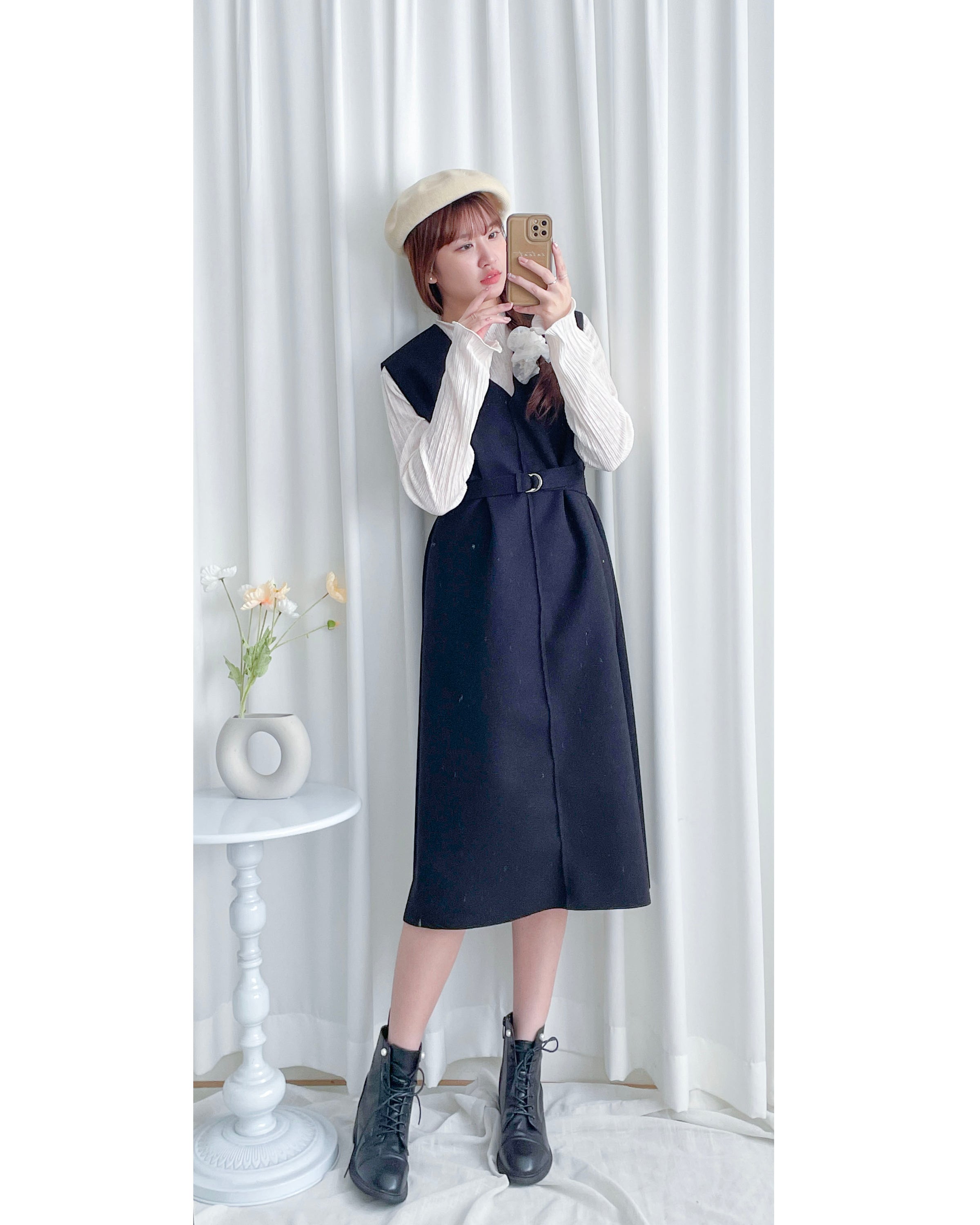 Vest Dress 立體中線車縫V領背心裙 / DS1054 (pre-order 1月25截單)