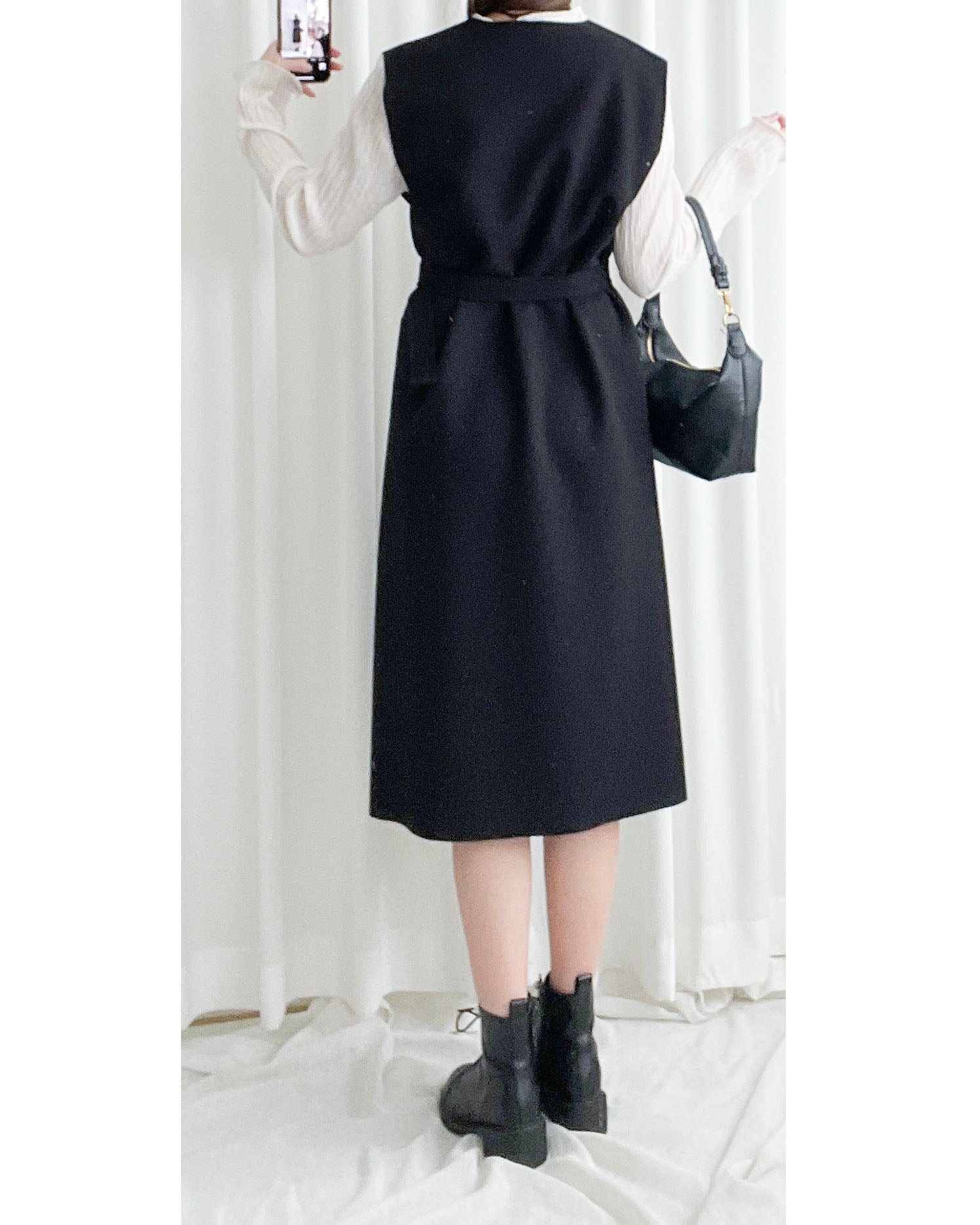 Vest Dress 立體中線車縫V領背心裙 / DS1054 (pre-order 1月25截單)