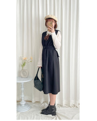 Vest Dress 立體中線車縫V領背心裙 / DS1054 (pre-order 1月25截單)