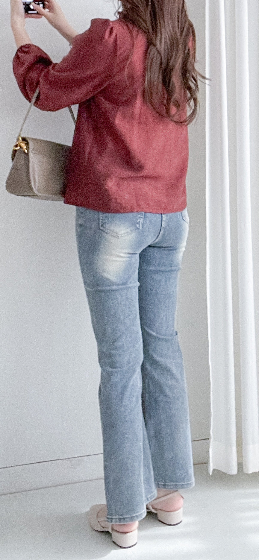 Slim Stretch Flared Jeans 高彈力顯瘦微喇叭牛仔褲/  PT8476